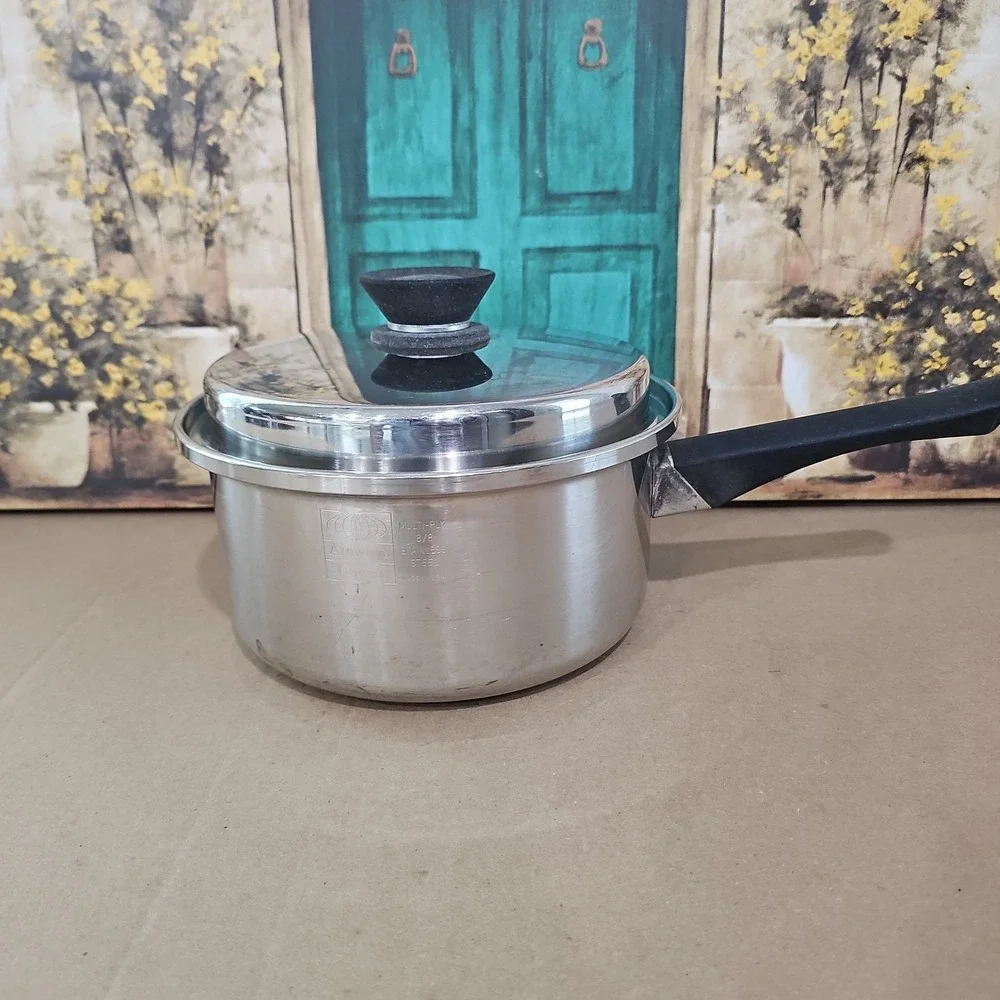 Amway Queen Cookware 3 Qt Sauce Pan Stainless Multi-Ply 18/8 Pot W/ Lid USA Made